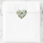 White Roses Personalized Heart Wedding Sticker (Tas)