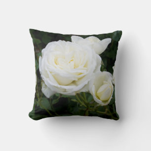 White Roses Photo Pillow Natuur Lovers Gardeners Kussen