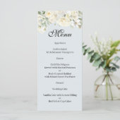 White Roses powder blue menu (Staand voorkant)