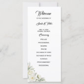 White Roses Program Card (Voorkant)
