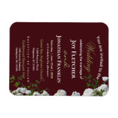 White Roses Red Background Weddenation Magneet (Horizontaal)
