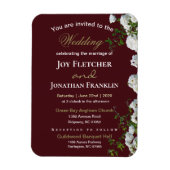 White Roses Red Background Weddenation Magneet (Verticaal)