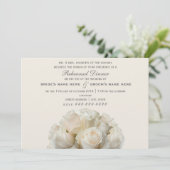 White Roses Rehearings Dinner Invitation Kaart (Staand voorkant)