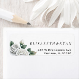White Roses Return-adreslabel Etiket