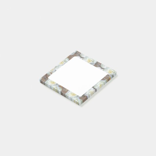 White Roses Romantic Rustic Pattern Post-it® Notes (Schuin)