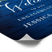 White Roses Royal Blue Wood ENGAGTY Poster (Hoek)