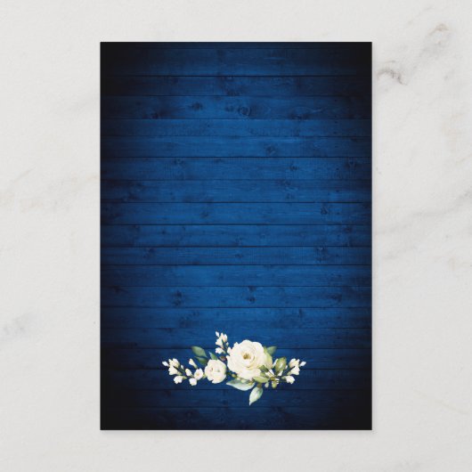 White Roses Royal Blue Wood Lantern - Gegevens Informatiekaartje (Achterkant)