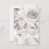 White Roses roze Rose Gold Modern Wedding RSVP (Achterkant)