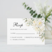 White Roses RSVP card Kaartje (Staand voorkant)