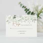 White Roses RSVP-kaart RSVP Kaartje (Staand voorkant)