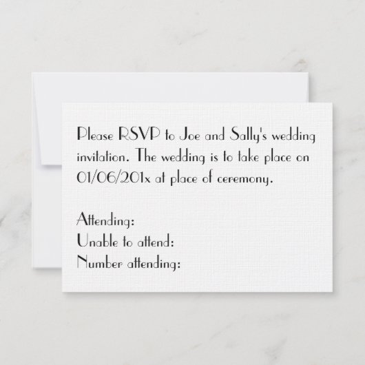 White Roses RSVP Wedding Invitation (Achterkant)