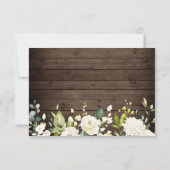 White Roses Rustic Wood Lantern RSVP Card (Achterkant)