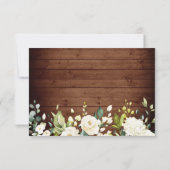 White Roses Rustic Wood Lantern RSVP Card (Achterkant)