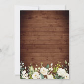 White Roses Rustic Wood Lantern Waterverf Wedding Kaart (Achterkant)