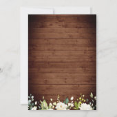 White Roses Rustic Wood Lantern Waterverf Wedding Kaart (Achterkant)