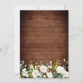 White Roses Rustic Wood Lantern Waterverf Wedding Kaart (Achterkant)