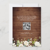 White Roses Rustic Wood Lantern Wedding QR code Save The Date (Achterkant)