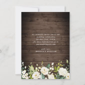 White Roses Rustic Wood Lantern Wedding Save The Date (Achterkant)