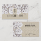 White Roses Rustieke Kraft Klantenloyaliteit Kaart Klantenkaartje (Voorkant / Achterkant)