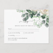 White Roses Sage Eucalyptus Leaves Weduwbudget Briefkaart