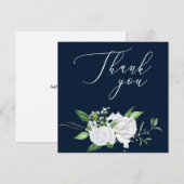 White Roses Script Dank je blauwe kaart (Voorkant / Achterkant)