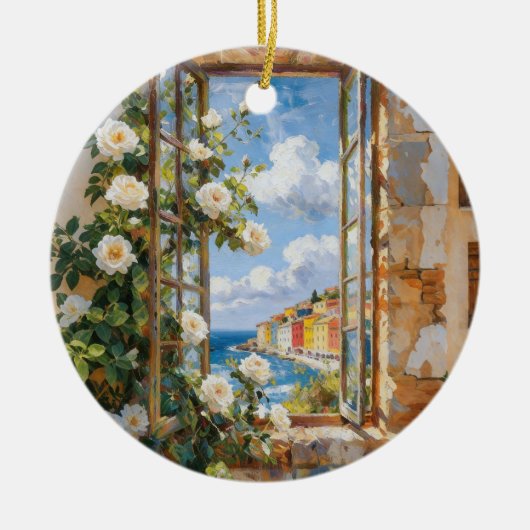 White Roses Sea View Ornament (Voorkant)