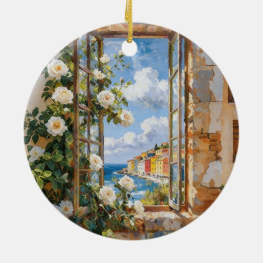 White Roses Sea View Ornament (Achterkant)