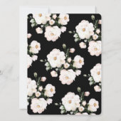 White Roses Silver Rings Black Vrijgezellenfeest Kaart (Achterkant)