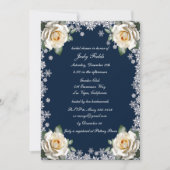 White Roses Snowflake Christmas Vrijgezellenfeest Kaart (Voorkant)