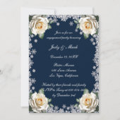 White Roses Snowflake Kerstfeest Kaart (Voorkant)