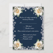 White Roses Snowflake Wedding Response Kaart (Voorkant)
