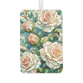 White Roses Stained Glass Mosaic Luchtverfrisser (Achterkant)