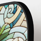 White Roses Stained Glass Mosaic Pickleball Paddle (Links Detail)