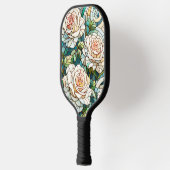 White Roses Stained Glass Mosaic Pickleball Paddle (Links)