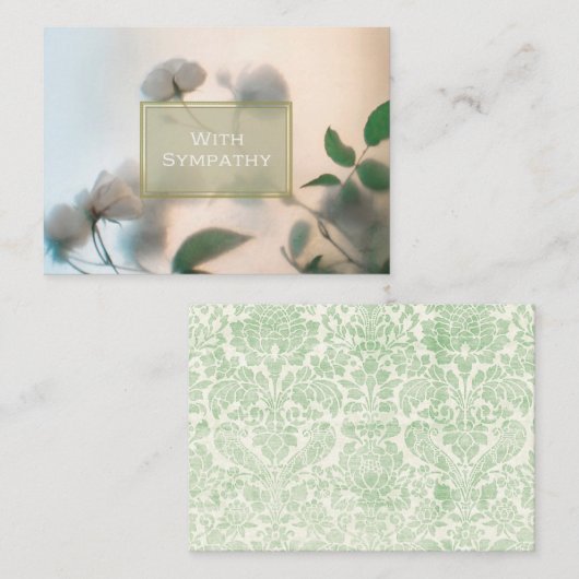 White Roses Sympathy Enclosure Card Notitiekaartje (Voorkant / Achterkant)