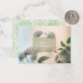 White Roses Sympathy Enclosure Card Notitiekaartje (Voorkant / Achterkant in situ)