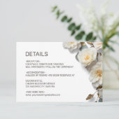White Roses Textured Flowerds Details Informatiekaartje (Staand voorkant)