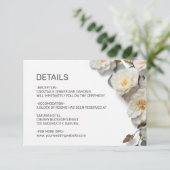 White Roses Textured Flowerds Details Informatiekaartje (Staand voorkant)