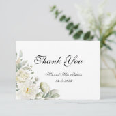 White Roses Thank You card Bedankkaart (Staand voorkant)