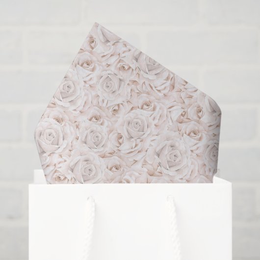  white roses tissue papier (Cadeauzakje)