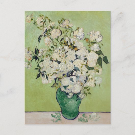 White Roses van Gogh Fine Art Briefkaart (Voorkant)