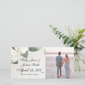 White Roses Verloving Aankondiging Kaarten Sjabloo (Staand voorkant)