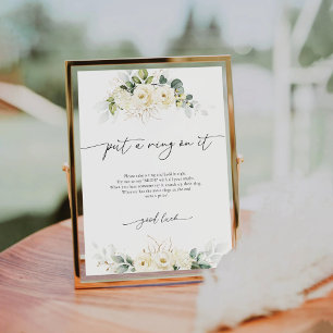 White Roses Vrijgezellenfeest zet er een ring op Reclamebord Met Voetstuk