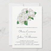 White Roses Waterverf bruiloft uitnodigingen (Voorkant)