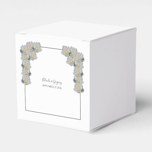 White Roses Wedding Bedankdoosjes (Voorkant Zijde)