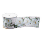 White Roses Wedding Craft Ribbon Satijnen Lint (Spoel)