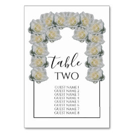 White Roses Wedding Guest Names Kaart