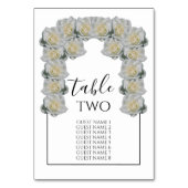 White Roses Wedding Guest Names Kaart (Achterkant)