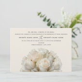 White Roses Wedding Invitation Kaart (Staand voorkant)