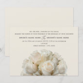 White Roses Wedding Invitation Kaart (Voorkant / Achterkant)